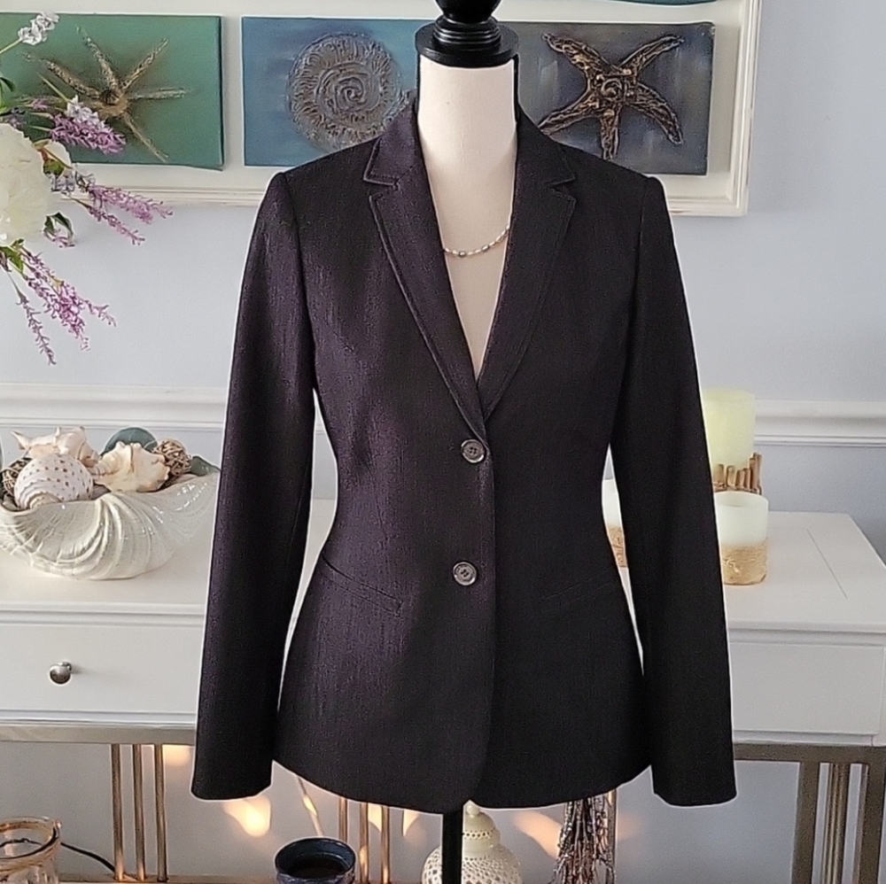 Calvin Klein Dark Grey Fitted Blazer, Size 2